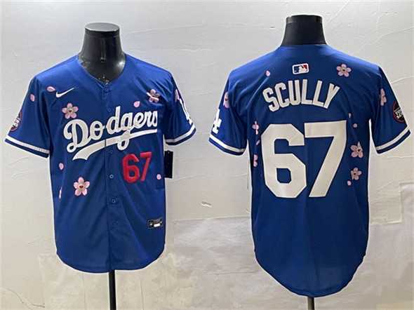 Men%27s Los Angeles Dodgers #67 Vin Scully Royal 2025 Tokyo Series Limited Stitched Jersey